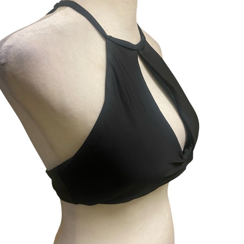 RELLECIGA Women's Black Keyhole Cutout High Neck Halter Bikini Top Size L Beach - Picture 8 of 12